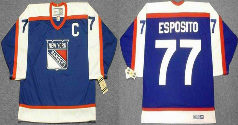 2019 Men New York Rangers #77 Esposito blue CCM NHL jerseys